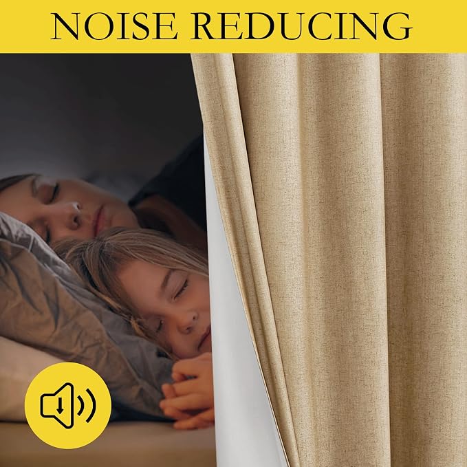 NICETOWN Full Shade Curtain Panels, 62 x 63 inch, Pair of Energy Smart & Noise - Image 4