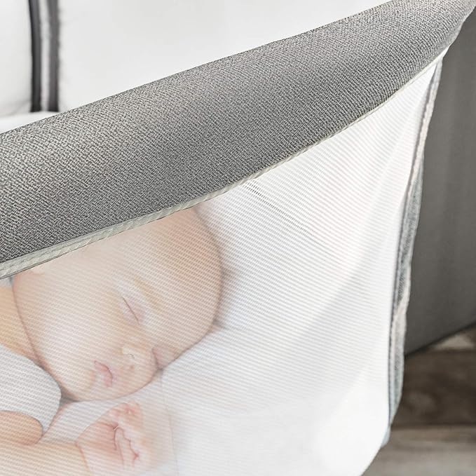RONBEI Baby Bassinet Bedside Sleeper, Easy to Assemble Bassinets for Baby/Infants, Height Adjustable Bedside Bassinet for Newborn Baby