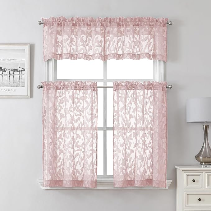 Lecloud Leia Blush Pink Sheer Valances - Image 8
