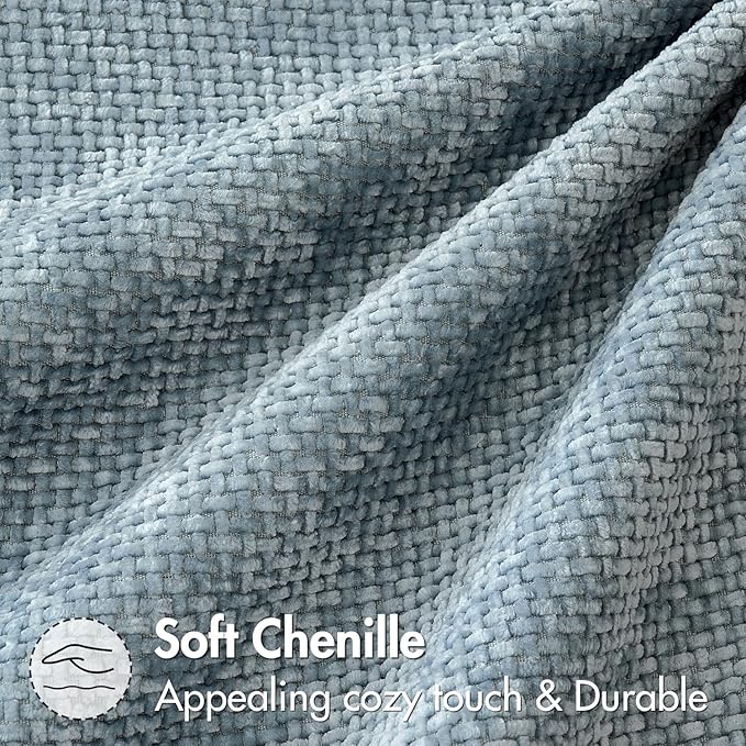 MIULEE Pack of 2 Euro Sham Pillow Covers 24x24 Inch Coastal Smoke Blue Modern - Image 8