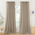 RYB HOME Linen Sheer Curtains for Living Room, Boho Classic Linen Blend Elegant by RYBHOME