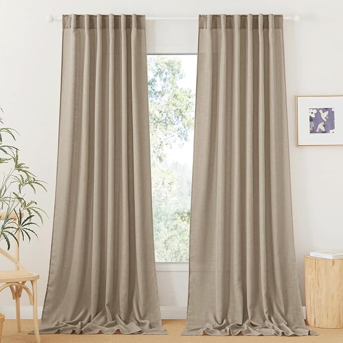 RYB HOME Extra Long Linen Curtains by RYBHOME