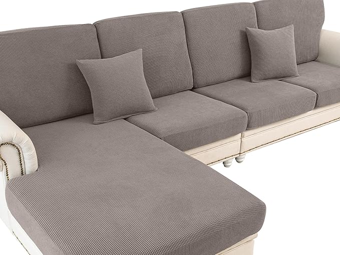 Couch Cushion Cover Chaise Lounge Cover Washable Separate Seat Chaise Couch by LA+MEACK