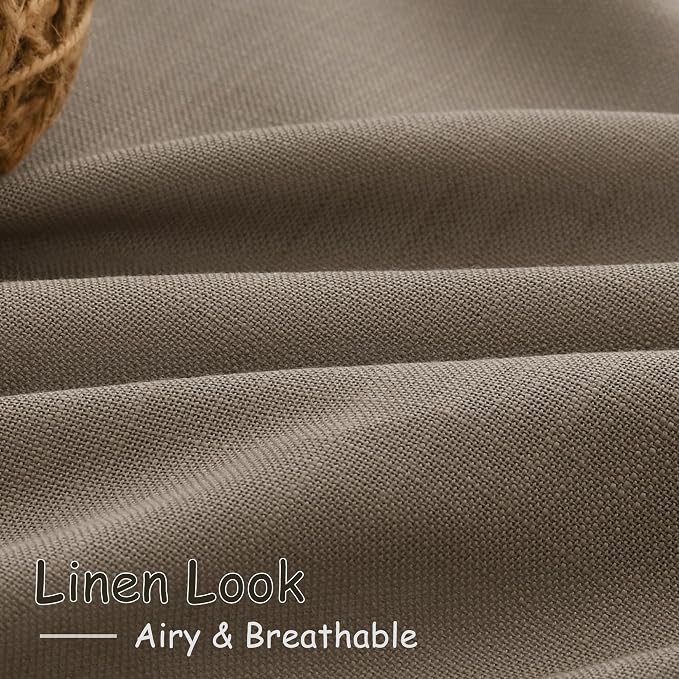 Dark Taupe Linen 102 Inch Long Curtains - Image 5