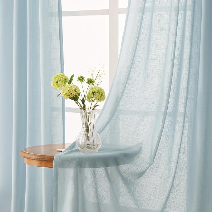 Sky Blue Curtains 108 inch Length - Image 4
