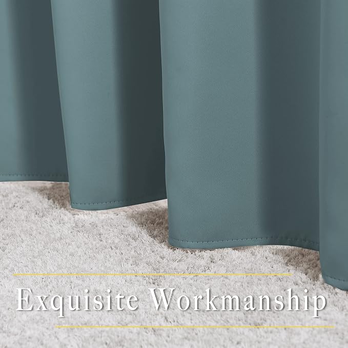 NICETOWN Greyish Blue Curtains 84 inches Long, Grommet Room Darkening Thermal - Image 6