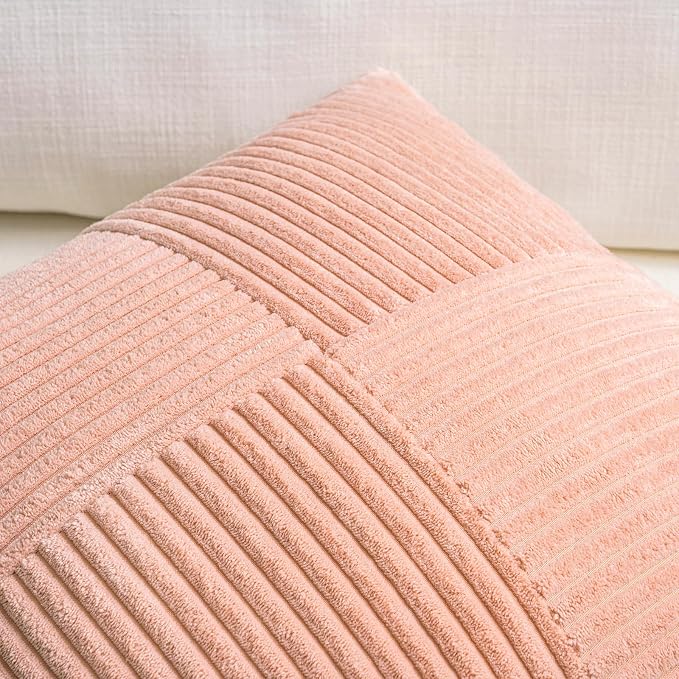 Fancy Homi 2 Packs Peach Long Lumbar Decorative Throw Pillow Covers 16x24 Inch - Image 4