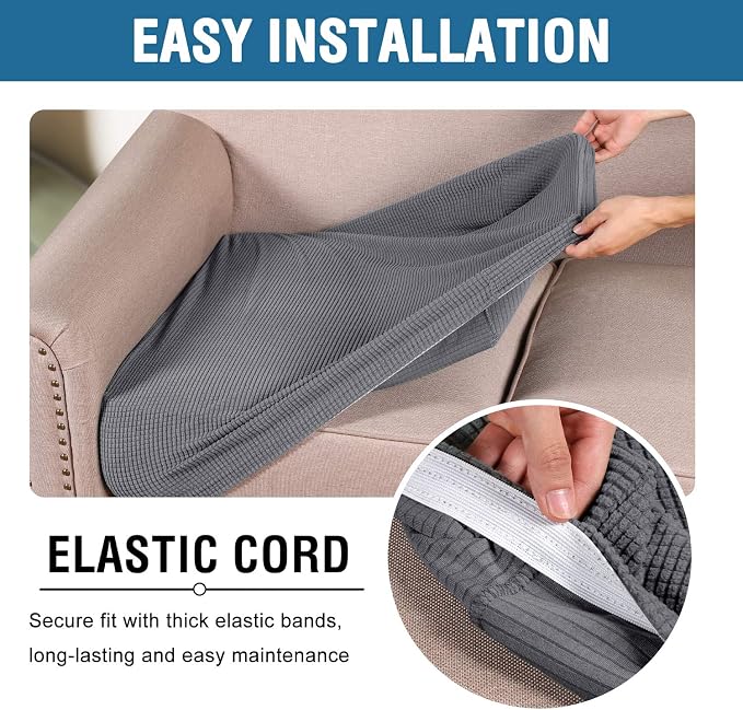 H.VERSAILTEX High Stretch Individual Seat Cushion Covers Sofa Slipcovers Couch - Image 6