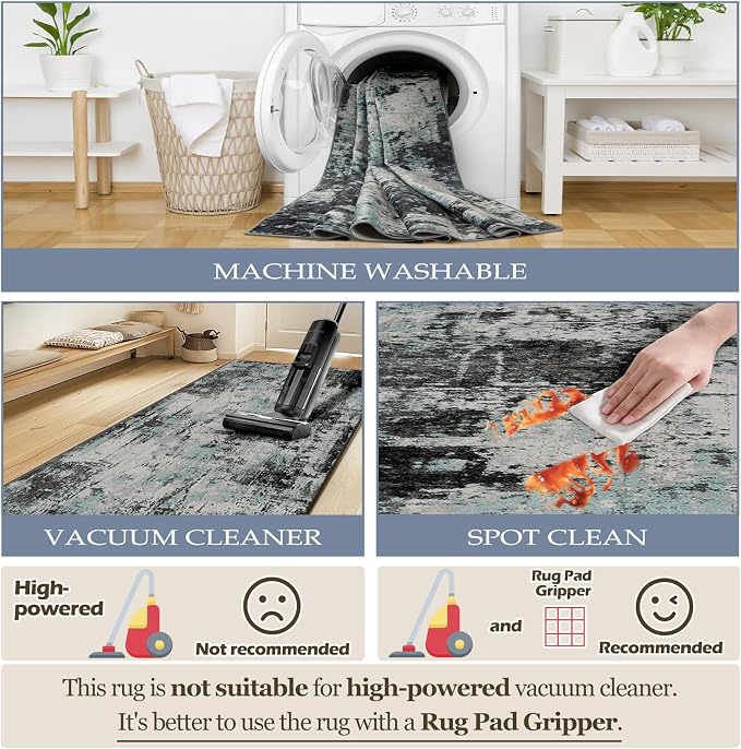 Washable Area Rugs 3'x5' Non-Slip Modern Abstract Soft - Image 6