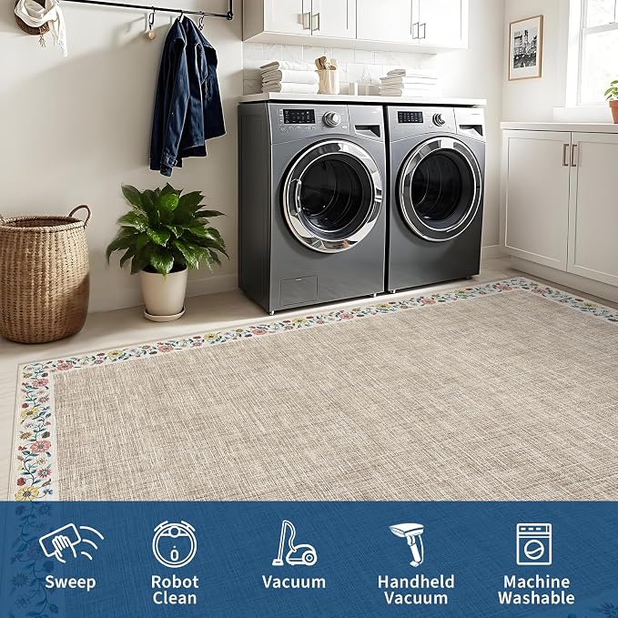 GarveeHome Entryway Rug 2x6 Modern Bordered Runner Rug Washable Kitchen Runners - Image 8