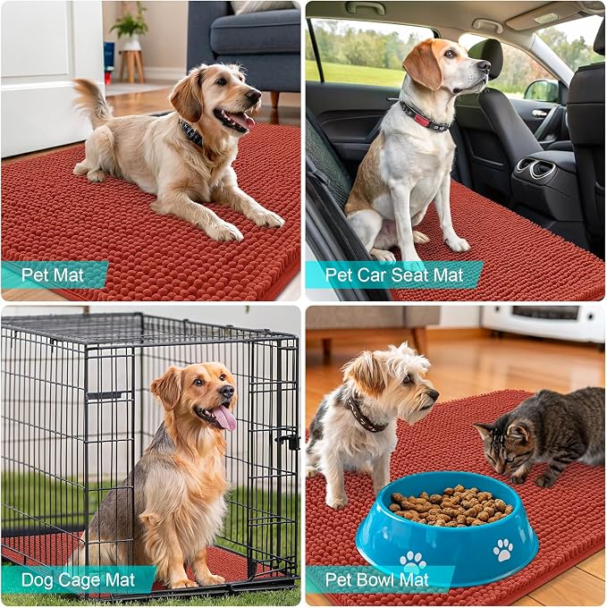 OLANLY Dog Door Mat for Muddy Paws 44x32, Absorbs Moisture and Dirt, Absorbent - Image 7