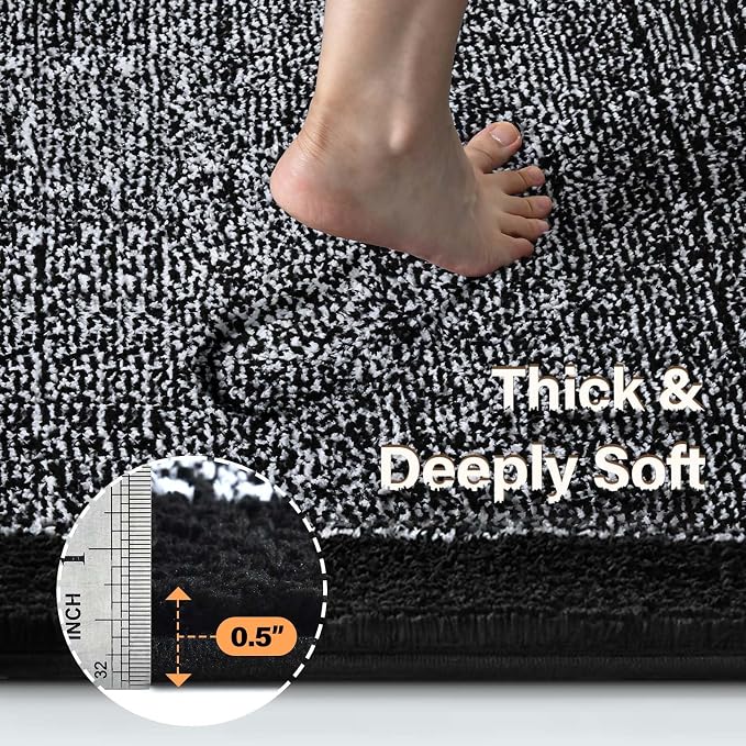 36x24 Large Bathroom Rugs Washable Non Slip, Soft Absorbent Quick Dry Mats - Image 4