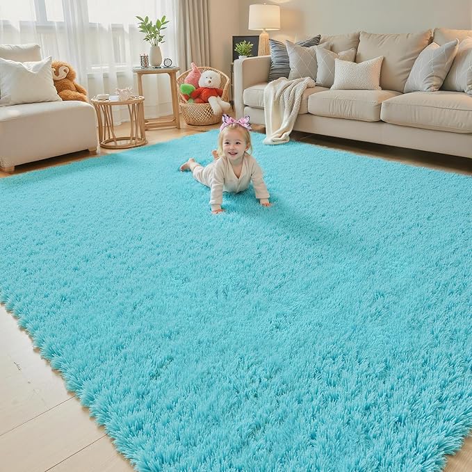 Rugs for Living Room 6x9, Alfombras para Salas Shag Large Plush Soft Area Rug by Junhejiamei