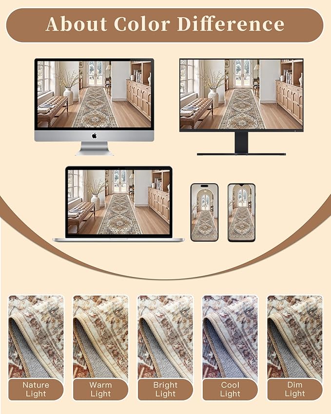 Madane Hallway Runner Rug 2x12, Extra Long Washable Runner Rugs - Image 10