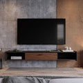 86'' Floating TV Stand,Wall Mounted TV Console,Floating TV Cabinet,Under TV Shelf for Bedroom Living Room(Walnut)