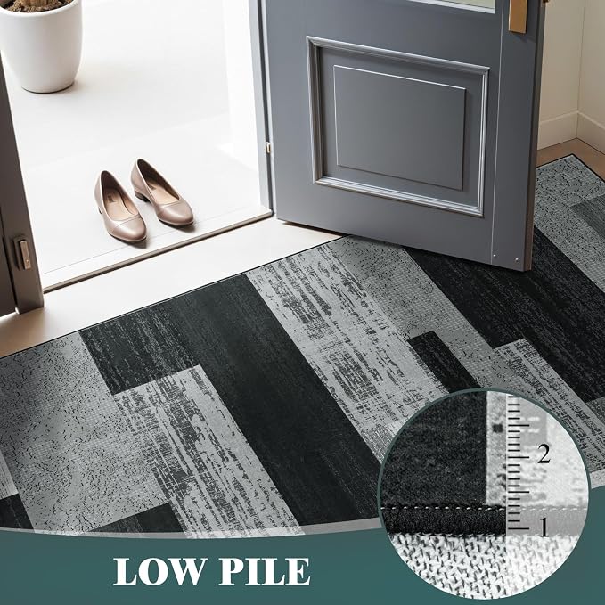 LIANLAM 3x5 Washable Area Rugs for Living Room and Bedroom, Vintage Checkered - Image 8