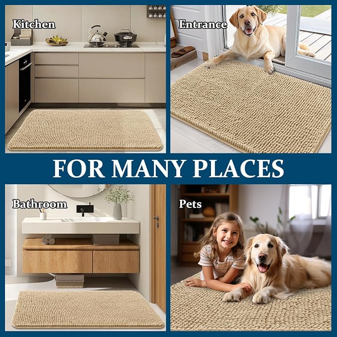 OLANLY Dog Door Mat for Muddy Paws 30x17, Absorbs Moisture and Dirt, Absorbent - Image 8
