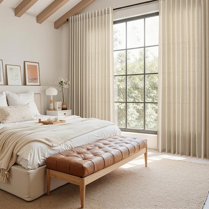 Taupe Burlywood Linen Curtains for Living Room 94 Inches Long Light Filtering - Image 7