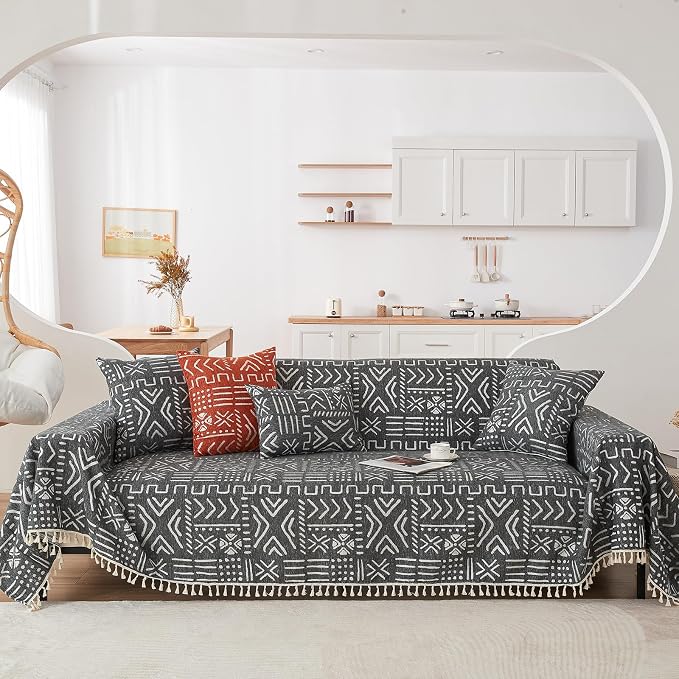 HANDONTIME Sofa Covers Boho Couch Cover by HANDONTIME