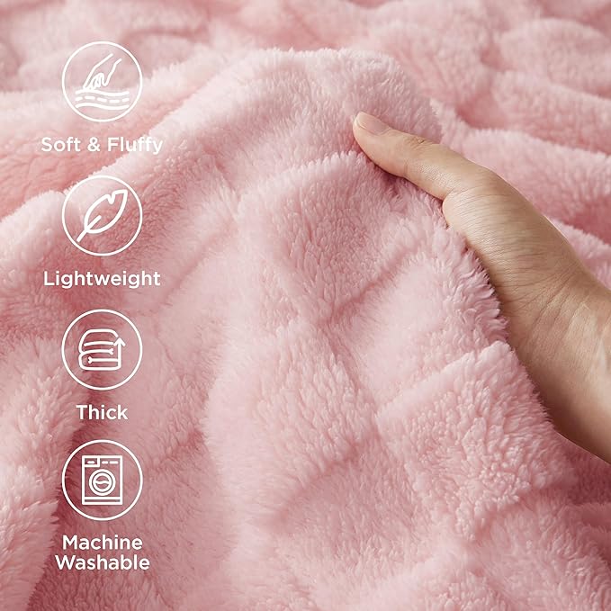 Bedsure GentleSoft Pink Throw Blanket - Image 3