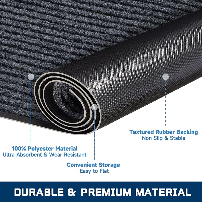Front Door Mat, 4 x 2 Feet Indoor Outdoor Entrance Mat, Heavy Duty Commercial - Image 2