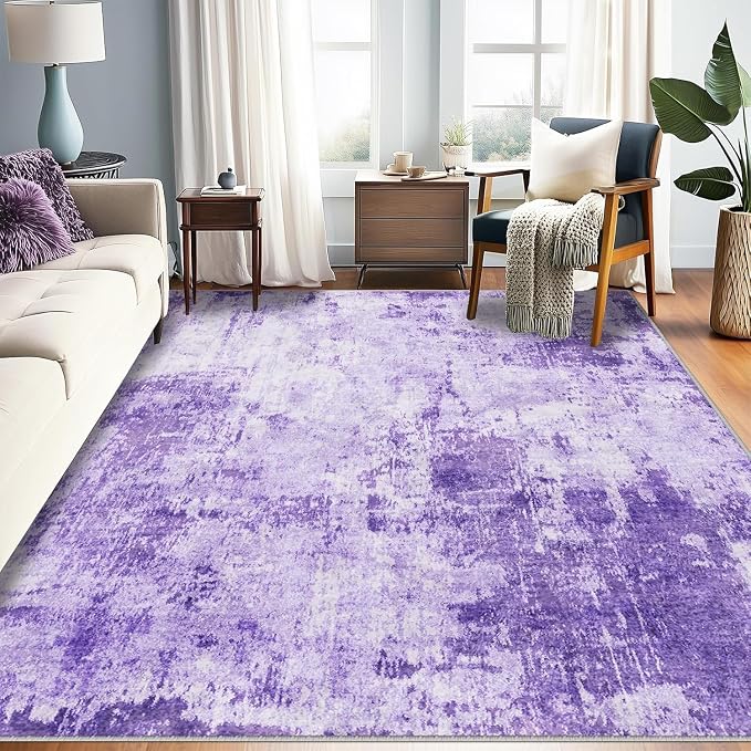 Washable Area Rugs 6'x9' Non-Slip Modern Abstract Soft by RELEANY