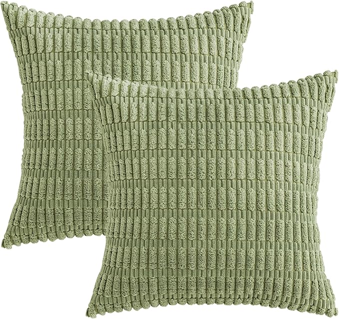 MIULEE Pack of 2 Spring Corduroy Decorative Throw Pillow Covers 12x12 Inch Soft - Image 6