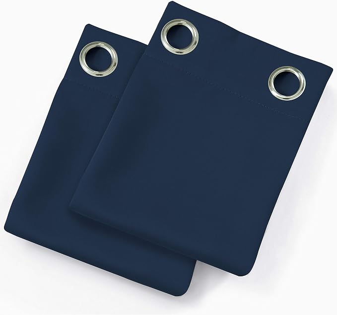 LEMOMO Blackout Curtains 52 x 63 inch/Navy Blue Curtains Set of 2 - Image 9