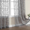 OWENIE Furman Extra Long Sheer Charcoal Gray Curtains 96 inches Long by OWENIE