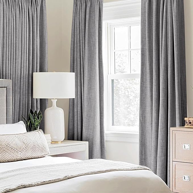 MIULEE Linen Blackout Curtains and Drapes 100% Room Darken Thermal Insulated - Image 2