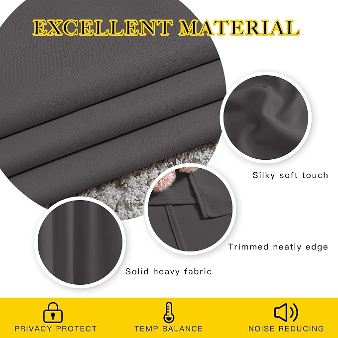 NICETOWN Blackout Short Kitchen Window Curtains - Image 5