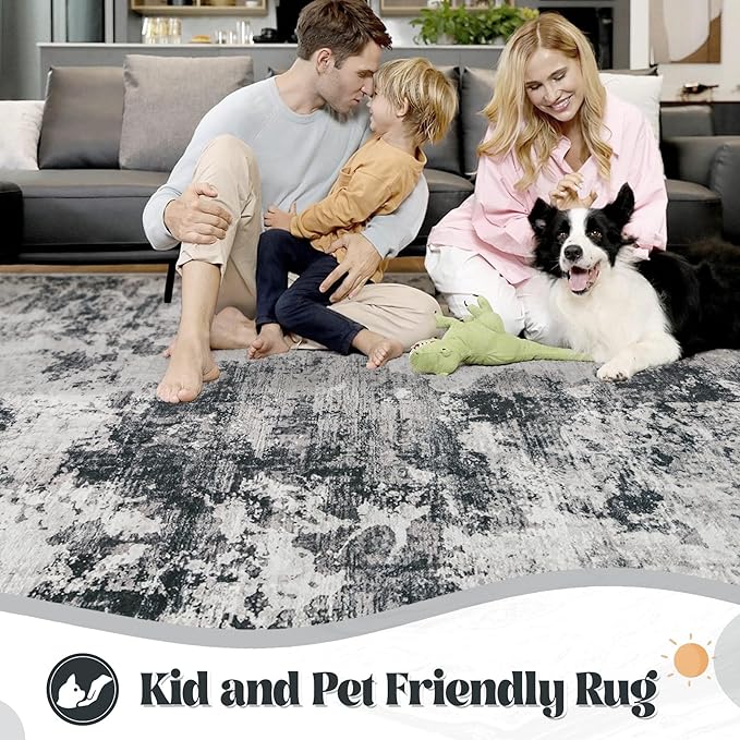 XLUEZ 6x9 Area Rugs for Living Room, Washable Modern Abstract Large Area Rug - Image 6