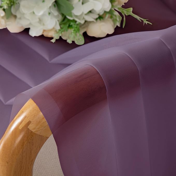 OWENIE Plum Sheer Curtains, Sheer Curtains 78 Inches Long 2 Panels Set - Image 4
