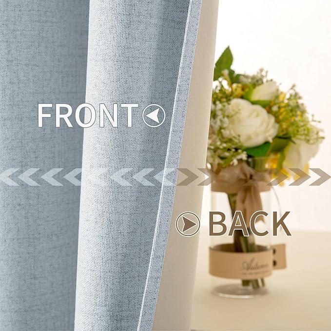 MIULEE 100% Blackout Linen Textured Curtains - Image 6