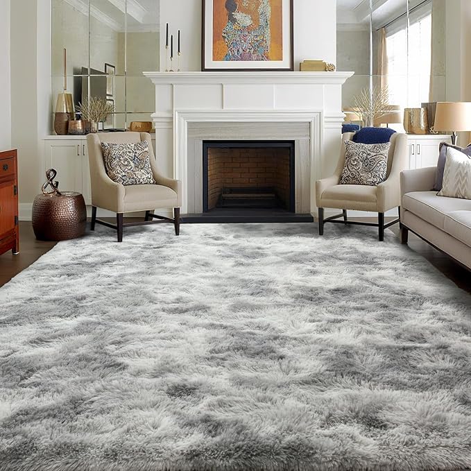 5x8 Ft Large Shag Rugs for Living Room, Tie Dyed Ultra Soft Fluffy Furry Area by Cuzwlovita