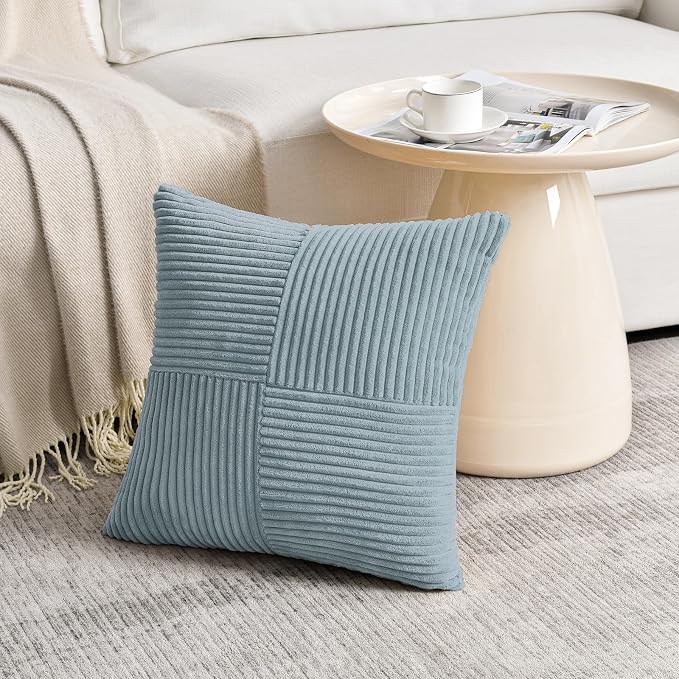 Fancy Homi Set of 2 Light Blue Decorative Throw Pillow Covers 22x22 Inch - Image 2