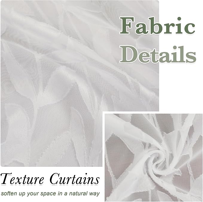 Lecloud Leia Sheer Ivory Window Curtains - Image 9