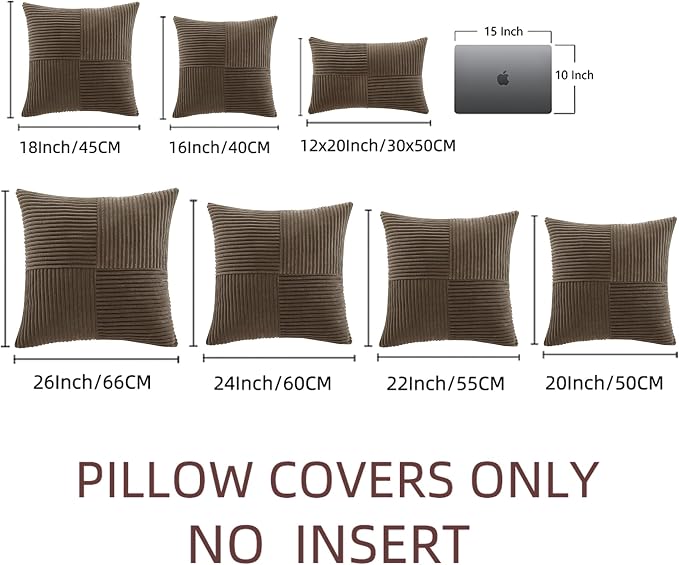 Fancy Homi 2 Packs Dark Brown Lumbar Decorative Throw Pillow Covers 12x20 Inch - Image 6