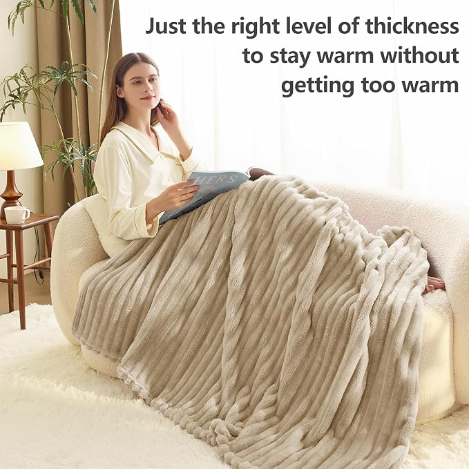 HIMEET Linen Ribbed Queen Size Blanket - Image 3