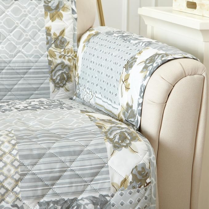 Great Bay Home Reversible Patchwork Recliner Cover - Image 4