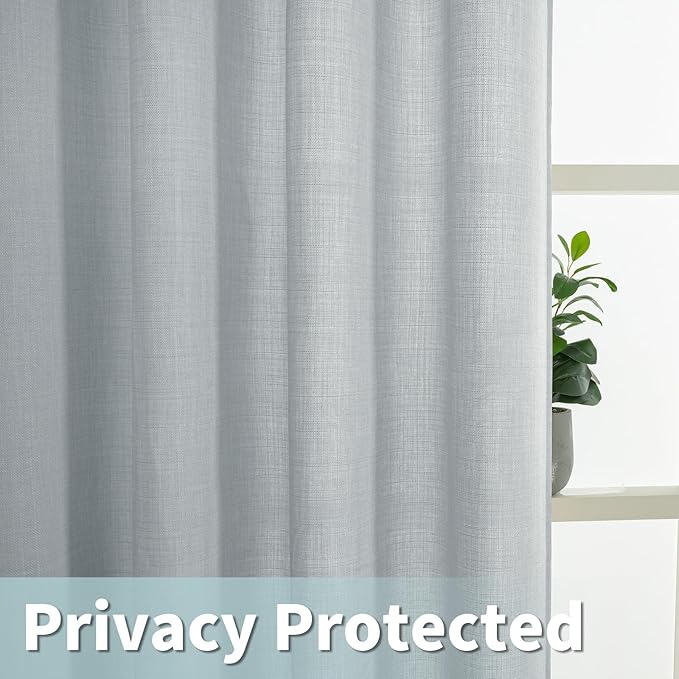 LAMIT 72 inch Linen Curtains for Living Room, Grommet Thick Linen Textured - Image 4