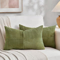Fancy Homi 2 Packs Moss Green Lumbar Decorative Throw Pillow Covers 16x26 Inch by Fancy+Homi