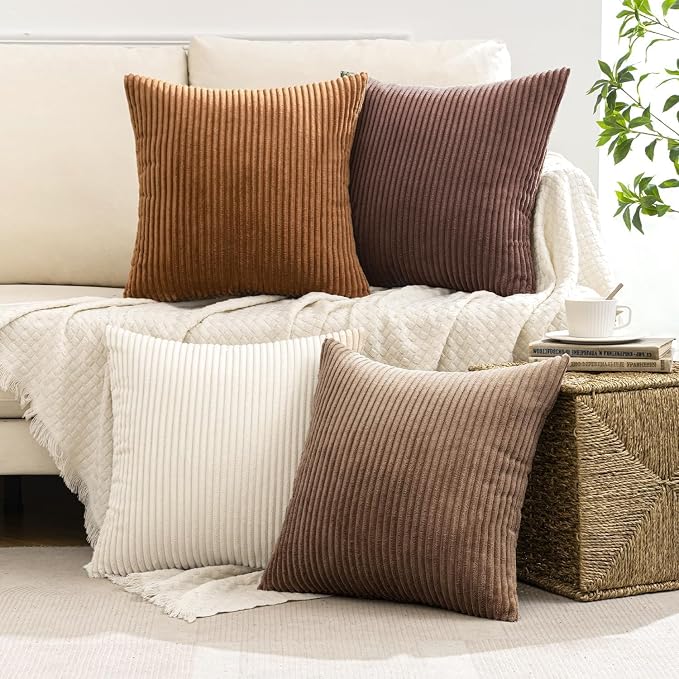 MIULEE Boho Farmhouse Throw Pillow Covers 20x20 Inch Set of 4 Rustic Mordern - Image 2