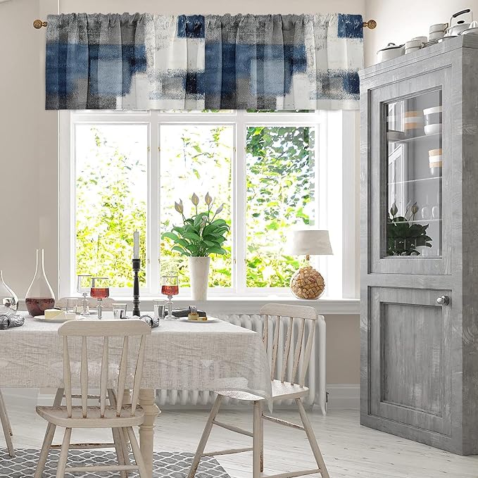 Emvency 4 Pack Valances Window Treatments, 52x12 Inch Rod Pocket Valances - Image 3