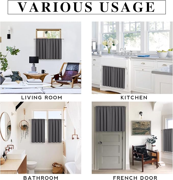 RYB HOME Short Blackout Curtains - Image 6