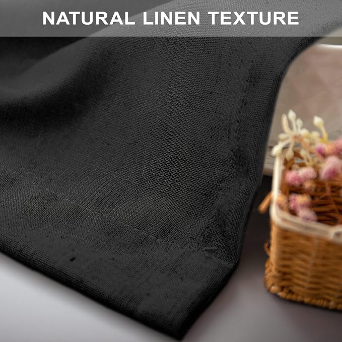 Pitalk Black Linen Sheer Curtains 72 Inch Length - Image 7
