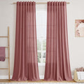 Nanspring Canyon Rose Linen Curtains 90 Inch Long 2 Panels Set by Nanspring
