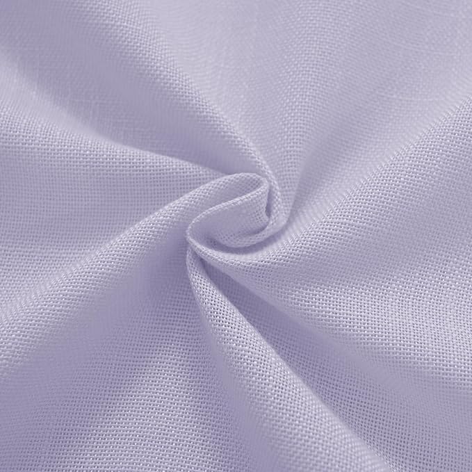 Lavender Semi Sheer Linen Purple Curtains 120 Inches Extra Long Ceiling to Floor - Image 6