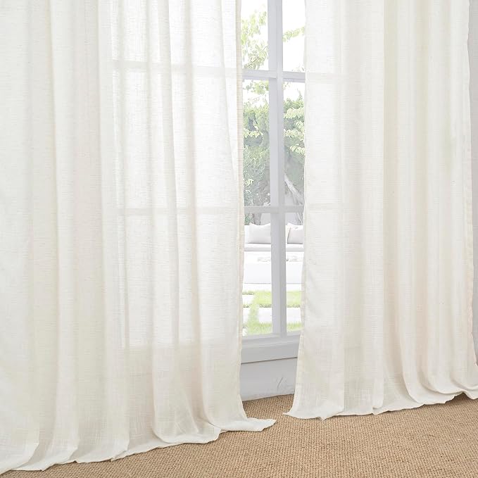 BGment Linen Semi Sheer Curtains 72 Inch Length - Image 8