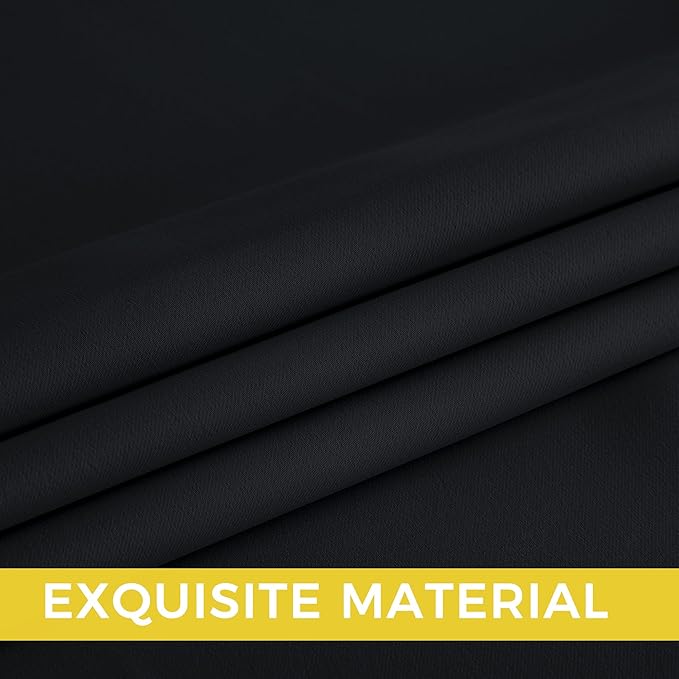 NICETOWN Room Darkening Draperies Curtains Panels, 2 Panels Black W52 x L90 - Image 4